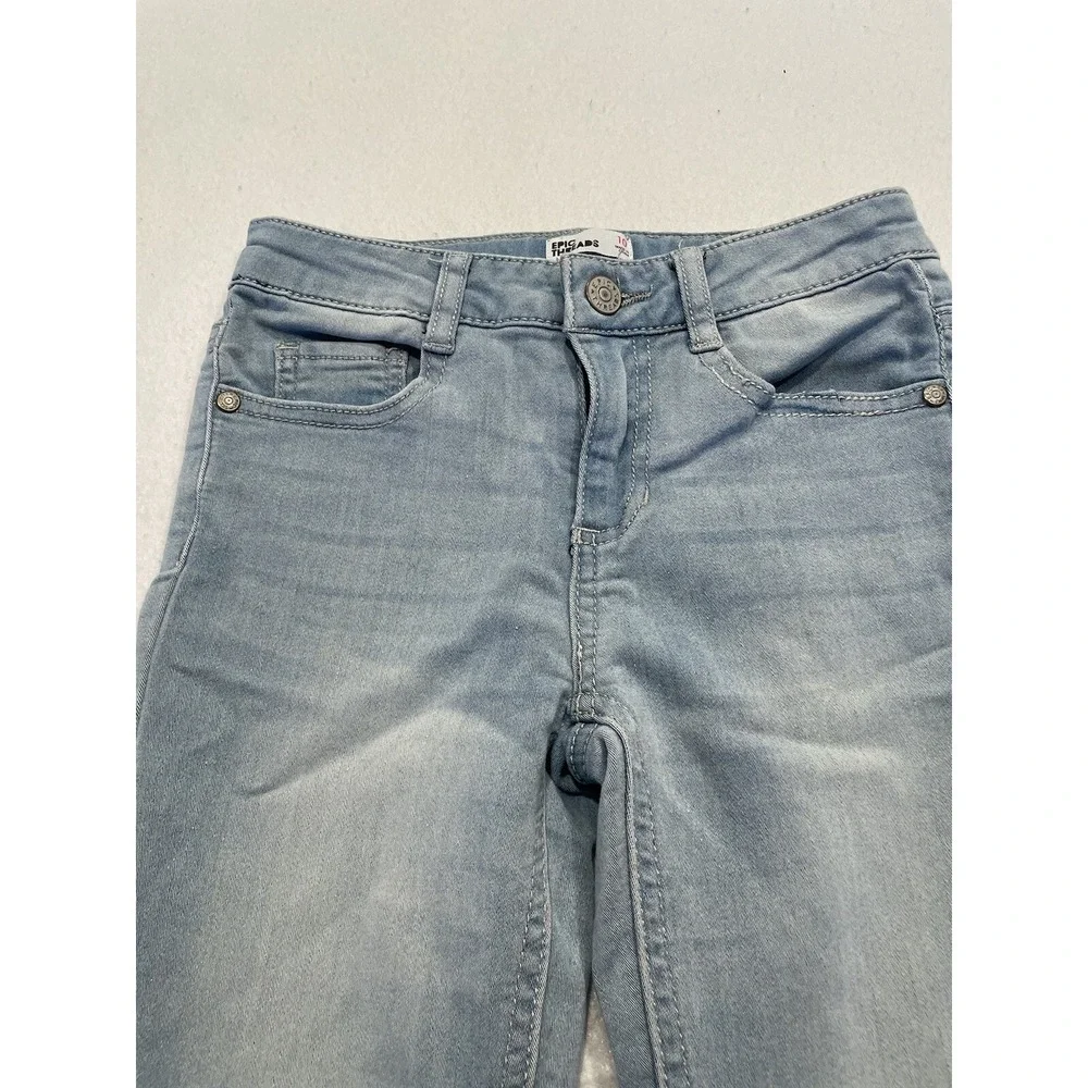 Epic Threads Skinny Jeans Light Wash Stretch Denim Kids Girls  10 Blue Excellent